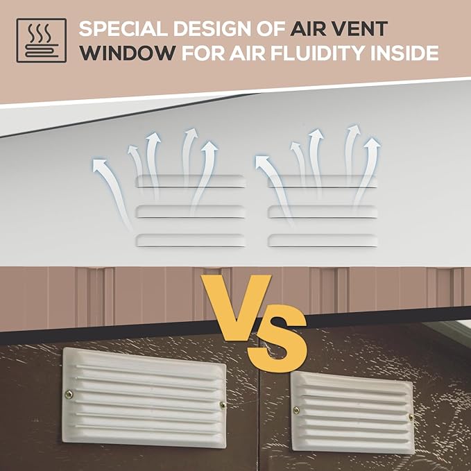 AECOJOY 10'x10' Outdoor Storage Shed, Large Metal Sheds & Outdoor Storage Clearance Steel Yard Shed with Lockable Doors, Utility and Tool Storage Garden Sheds for Barkyard, Patio and Outside Use