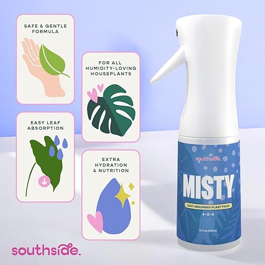 Southside Misty Fertilizer Spray - Leaf-Absorbed Plant Food - Use Year-Round - (4-2-6 NPK) Specialized Nutrition for Humidity-Loving Houseplants - 7.1 fl oz (210ml)