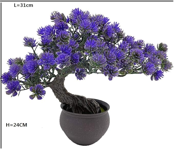 Artificial Plants Fake Bonsai Juniper Tree Potted Faux Japanese Cedar Bonsai Simulation Zen Garden Fake Plant Artificial Bonsai Tree for Greenery Office Home Décor Indoor Desktop Display