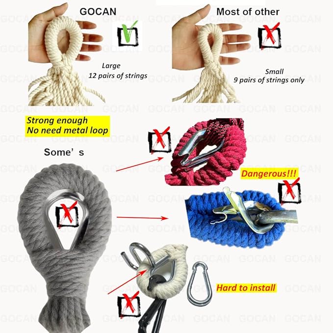 Double Hammock 2 Person Extra Large 330X150cm Load Capacity 600Pound Canvas Cotton Hammock for Patio Porch Garden Backyard Lounging Outdoor and Indoor XXL