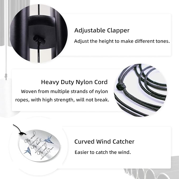 Personalized 36" Bereavement Wind Chimes for Outside, Memorial Gift in Remembrance of a Loved One, Sympathy Gift for Loss of Mother Father Husband, Garden Patio Decor