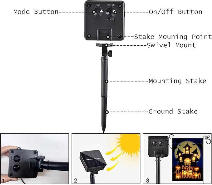 Happy Halloween Garden Flag LED Lighted Vertical Double Sided Garden Flag Halloween Castle Holiday Farmhouse Outdoor Yard Lawn Decoration 12.5 x 18 Inch