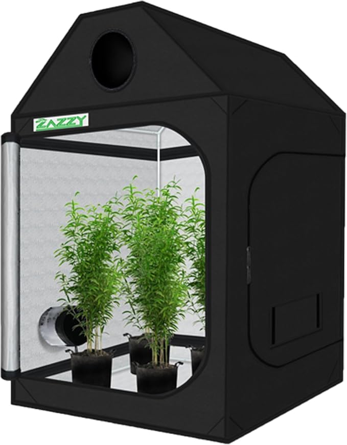 zazzy Grow Tent 48"x48"x72" Roof Cube Plant Grow Tents with Observation Window and Removable Floor Tray for Indoor Plant Growing Seedling 4x4