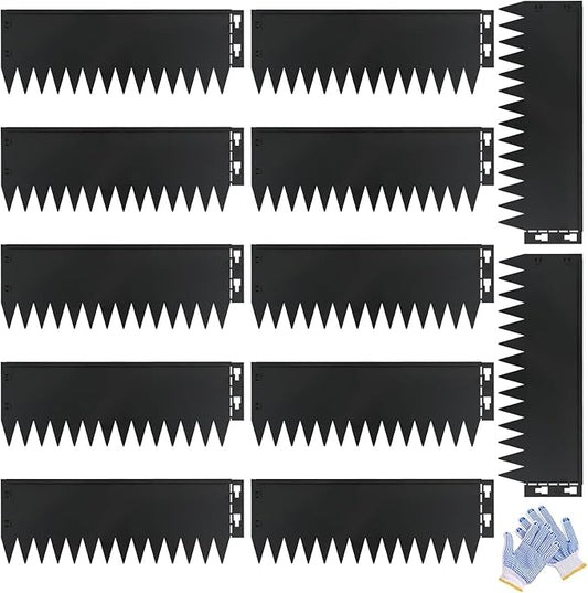 Metal Lanscape Edging 20“ L * 6” H Strips Black Steel Edging for Lanscape 12pcs for Enhanced Garden, Yard, Park, DIY Outdoor Patio (Black, 6 inch)