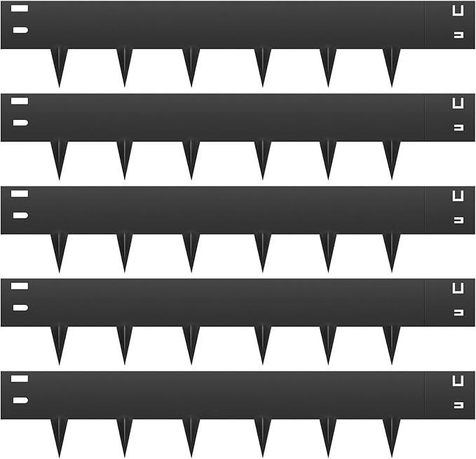 Steel Landscape Edging, 5 Packs 39 x 3.8 in Rust-Resistant Metal Landscape Edging, Bendable Garden Edging Border, Easy-to-Install, Flower Bed Yard Pathway Divider Black