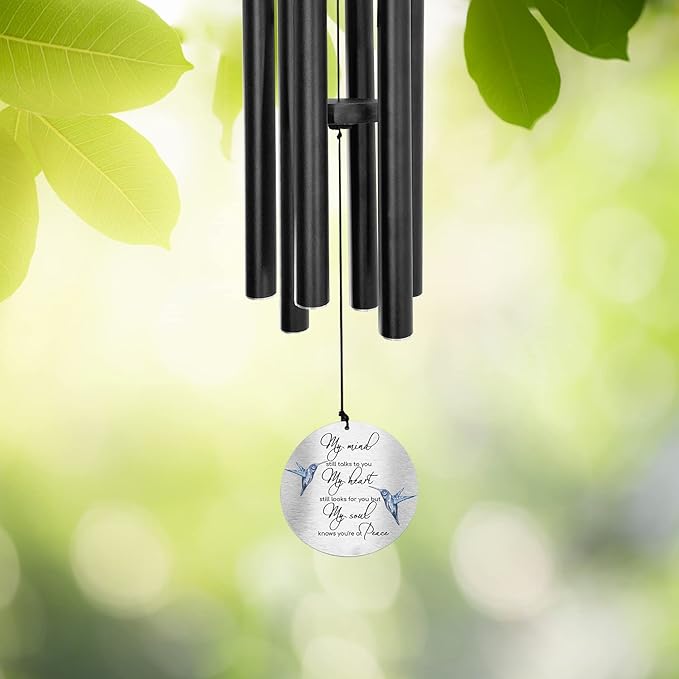 Personalized 36" Bereavement Wind Chimes for Outside, Memorial Gift in Remembrance of a Loved One, Sympathy Gift for Loss of Mother Father Husband, Garden Patio Decor