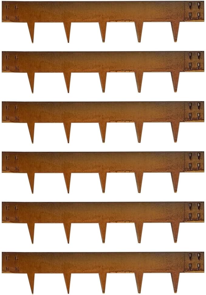 Corten Steel Edging Steel Landscape Edging Metal Garden Edging 8 Inch Metal Landscape Edging Landscaping Rusted 40 Inch Strips Patina 6 pcs Edge for Yard Lawn Outdoor by GZGNEEVL