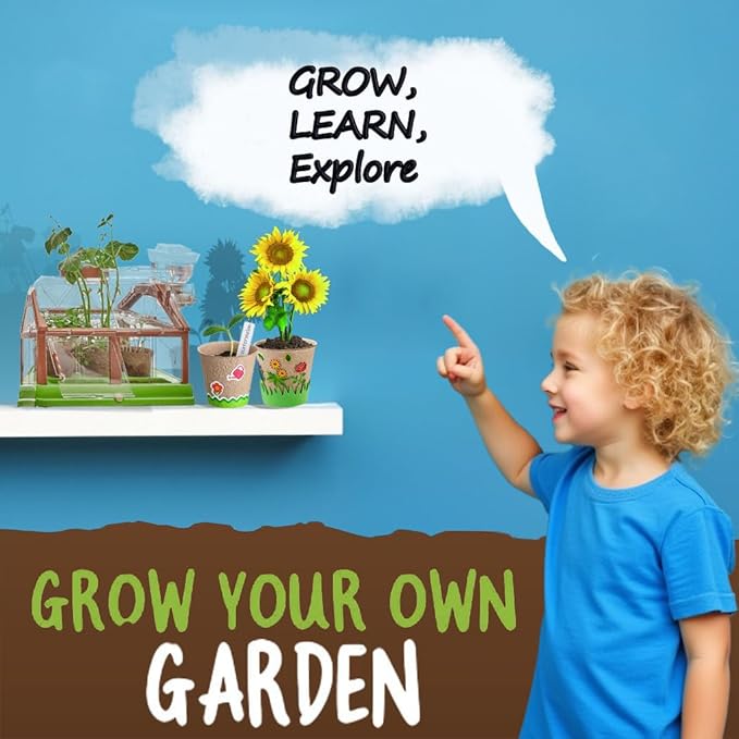 Terrarium kit for Kids,Kids Plant Growing Kit,Science STEM Toy & Craft Growing Kits for Ages 4-8 Birthday Easter Gifts for Boy, Girls 4, 5, 6, 7, 8, Year Old - Gardening Set Toys