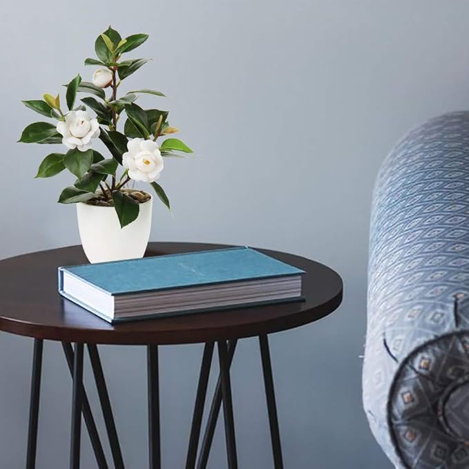 Briful Artificial Plants Mini Camellia Potted Fake Plants Small Faux Plastic Plants Desk Plant Artificial Flowers with Vase for Home Office Desk Kitchen Garden Indoor Decor