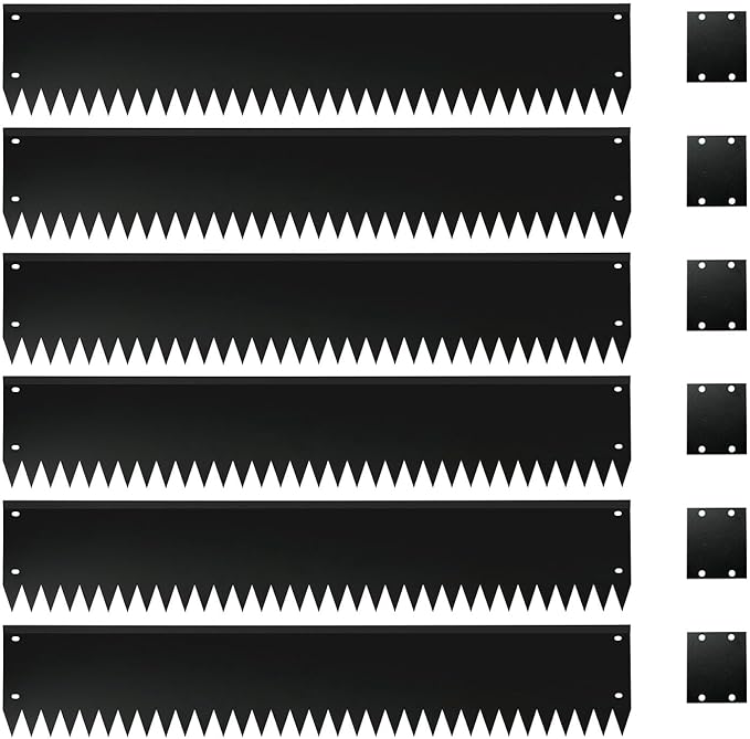 Steel Garden Edging with Top Bending Protection Metal Lanscape Edging Steel Lawn Edging 40 inch Strips, 6 inch Depth 180 Degree Bend for Garden,Lawn,Backyard, 6 Pack (6 inch-180 Degree Bend, Black)