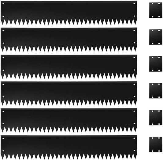 Steel Garden Edging with Top Bending Protection Metal Lanscape Edging Steel Lawn Edging 40 inch Strips, 6 inch Depth 180 Degree Bend for Garden,Lawn,Backyard, 6 Pack (6 inch-180 Degree Bend, Black)