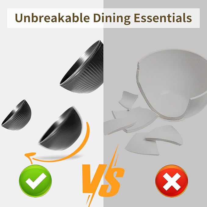 Wheat Straw Dishes Set for 4, Dinnerware Sets 16 piece, Unbreakable Plates, Bowls, Cups Sets for Kitchen Parties Camping RV - Grey