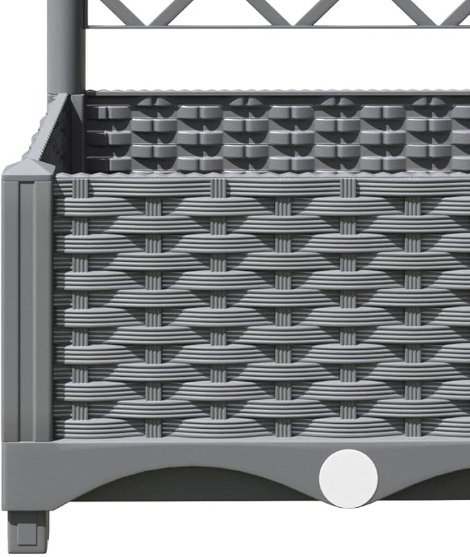 Garden Planter with Trellis, Trellis with Planter Box, Outdoor Raised Garden Bed for Climbing Plants, Raised Garden Bed Garden Planter Box, Light Gray 47.2"x15.7"x47.8" PP