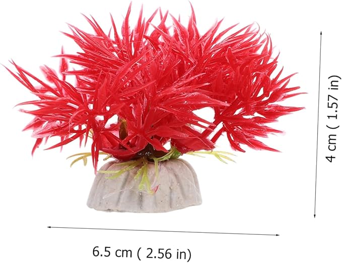 10pcs Aquarium Decoration Underwater Plant Model Fish Tank Aquatic Plants Desk Top Decor Simulation Aquatic Plant Table Top Decor Plastic Red Fish Tank Supplies Small