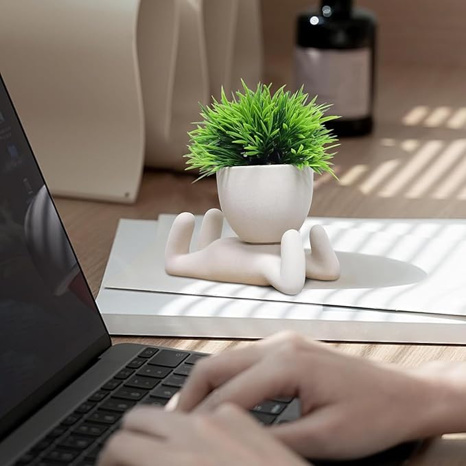 Zerzsy Mini Succulent Plant Fake Plants Succulents Plants Artificial for Home Bathroom Living Room Office Decor Cute Desktop Decoration- Set of 1