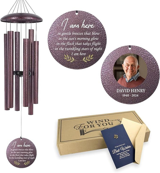 ASTARIN Happy Retirement Gifts Wind Chimes, Personalized 30" Wind Chime for Teacher Coworkers Boss, Personalized Retire Gifts Deep Tone Windchime