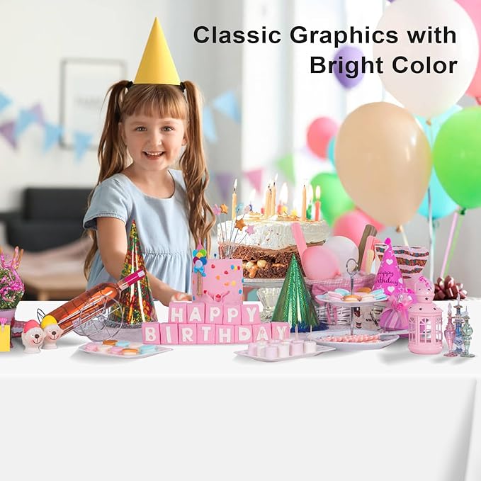 2 Pack Rectangular White Tablecloth, White Plastic Table Cloths for Parties Disposable, 54x108 in Waterproof Camping Tablecloth for Birthday Party Baby Shower Picnic Valentines Wedding