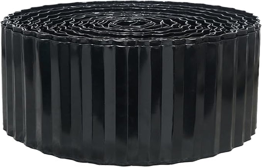 Corrugated Metal Garden Edging, 4"×100Ft Landscape Edging Border for Lawn, Flower Bed and Garden, Flexible Lawn Edging for DIY Tree Surrounds Borders and Landscaping, Black