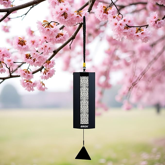 EROK Wind Chimes,Sound Healing,Dm Chord,Wind Chime for Yard/Porch/Garden Decor(Black)