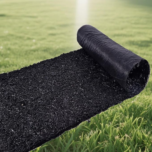 6ft x 2ft Recycled Rubber Mulch Mat, Narrow Rubber Garden Strip for Landscaping, Tree Rings, Pathway Edging, Weed Barrier, Eco-Friendly Ground Cover, Easy to Cut & Install