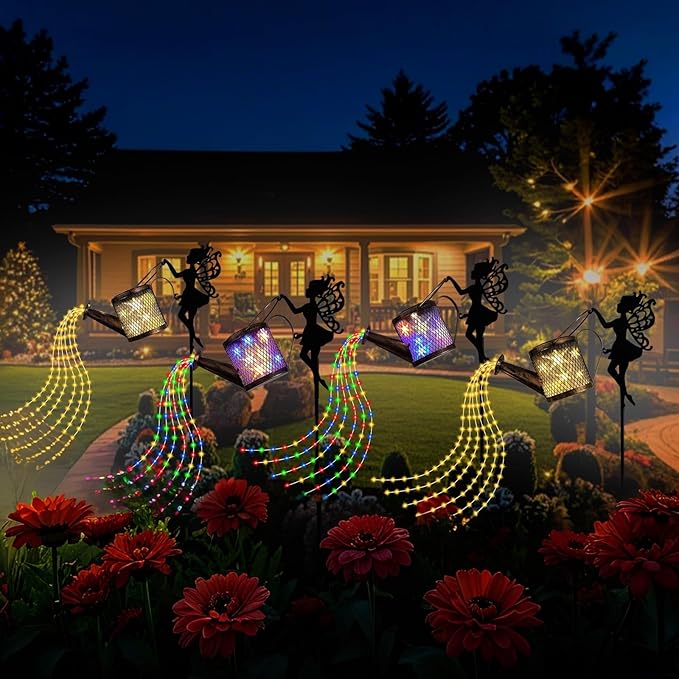 Solar Watering Can Lights Outdoor Decor, Metal Solar Fairy Light IP65 Waterproof, Hanging Garden Backyard Decor Lights Outside Patio Lawn, Gifts for Mom Grandma Women Birthday (Warm White)