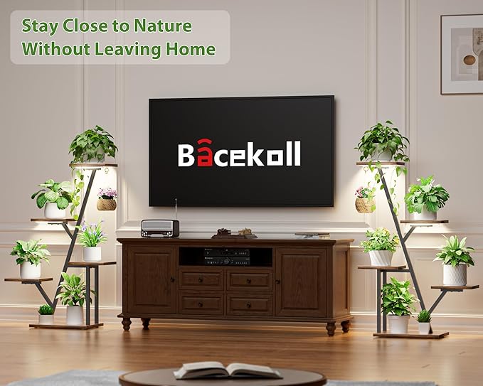 Plant Stand with Grow Light Indoor: Lighted Corner Plant Stands for Indoor Growing, 5 Tiered Plant Shelf, 40" Plant Shelf for Multiple Plants, Flower Holder Display for Living Room, Patio (2 Pack)