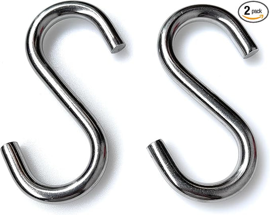 Heavy Duty S Hooks for Hanging Hammock Stand Chair, Porch Swing, 4.5 Inch 304 Stainless Steel Large S Shape Hook