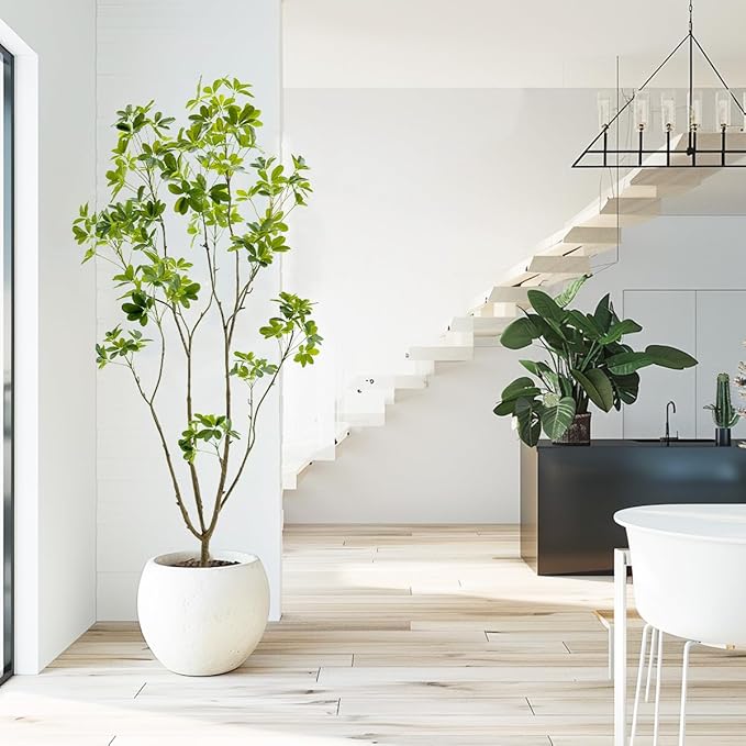 Artificial Schefflera Plant,7ft Tall Indoor Plant, Natural Branch Design