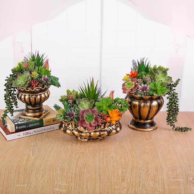 18 Pack Artificial Succulents Realistic Textured Fake Succulents Unpotted Artificial Cactus Plant Suitable for Garden Home Office Greening and Decoration
