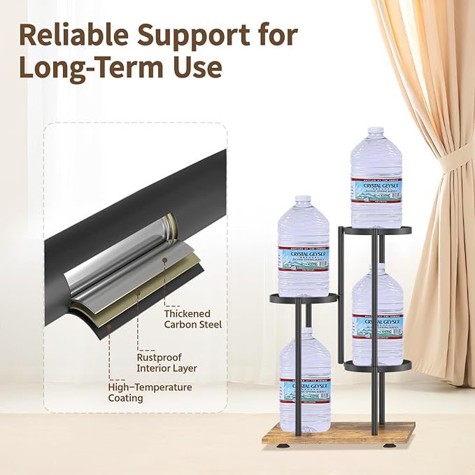 LASZOLA Black 3 Tier Plant Stand Indoor Heavy Duty Metal Planter Flower Holder Rack, Multi Modern Narrow Organizer, Floor Vertical Tower, Spiral Sturdy Decorate for House Bathroom Office Living Room