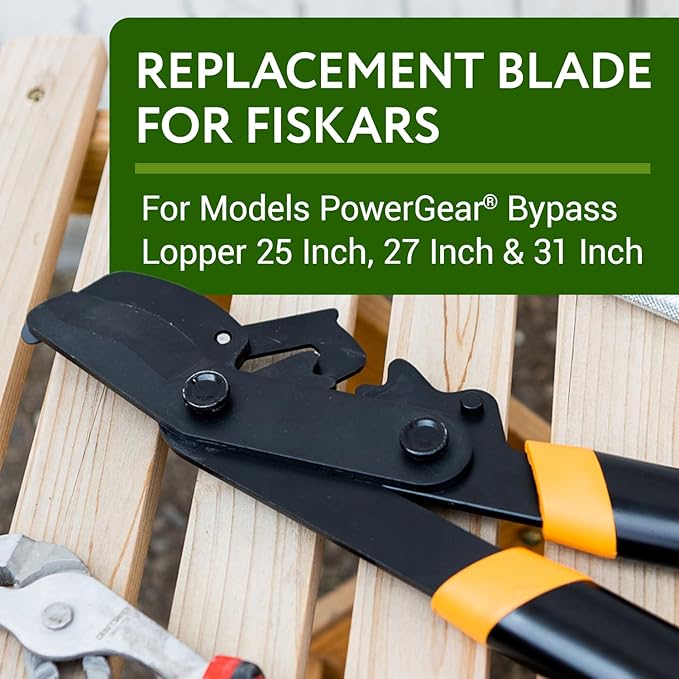 IMPRESA Lopper Replacement Blades - 2 Pack, Compatible with Fiskars PowerGear 25"/31" & PowerGear 2 27"/32" - Bypass Lopper Blades - PTFE-Coated for Gardening Tools - Ambidextrous with Storage Bag