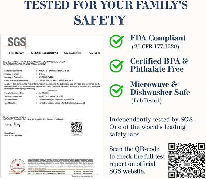 FOODLE Wheat Straw Dinnerware Set - BPA Free & Safety Tested - Microwave & Dishwasher Safe - Alternative to Plastic Dishes - Perfect for Outdoor, RV, Dorm - Camping Plates Cups and Bowls Set - For 4