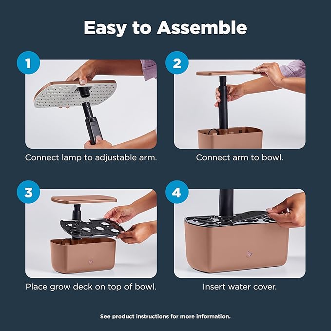 AeroGarden Harvest Lite, Indoor Garden Hydroponic System with LED Grow Light, Holds up to 6 AeroGarden Pods, Mocha