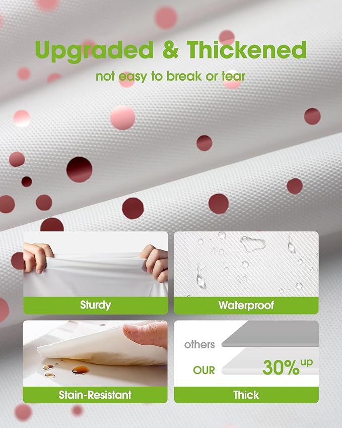 Pureegg Plastic Table Cloth Disposable 8 Pack, 54 x 108 Inch Table Cloths, Graduation Decorations of 2025, Graduation Tablecloths, Rectangle, Plastic Cover, Leakproof & Sturdy, White and Rose Gold