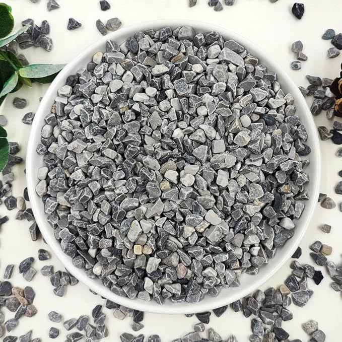 10LB Succulent and Cactus Gravel, 1/5 Inch Natural Decorative Polished Pebbles for Landscaping, Grey River Rocks for Plants, Vases, Aquariums, Terrarium and Outdoor Gardening