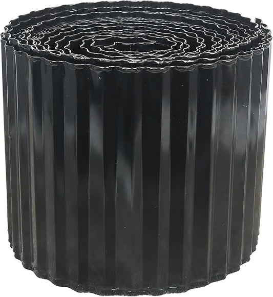Corrugated Metal Garden Edging, 8"×50Ft Landscape Edging Border for DIY Lawn, Flower Bed and Garden Fence, Metal Garden Edging for Landscaping, Yard and Tree Surrounds Borders, Black