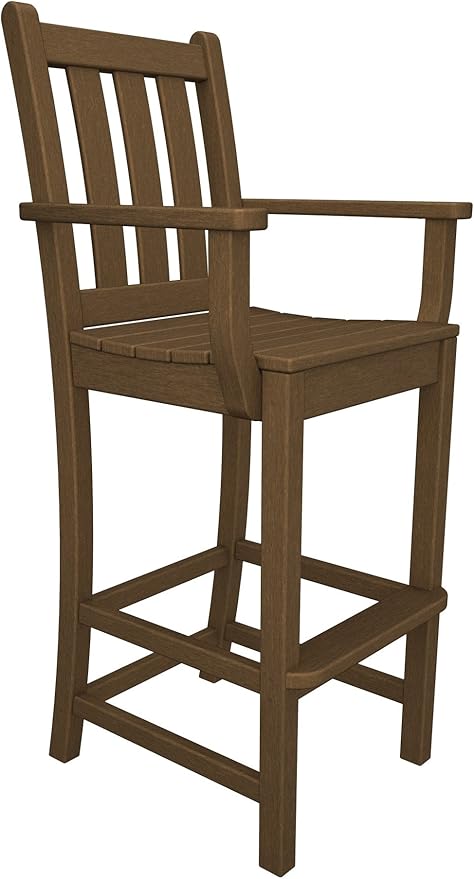 POLYWOOD® Traditional Garden Bar Chair, Green