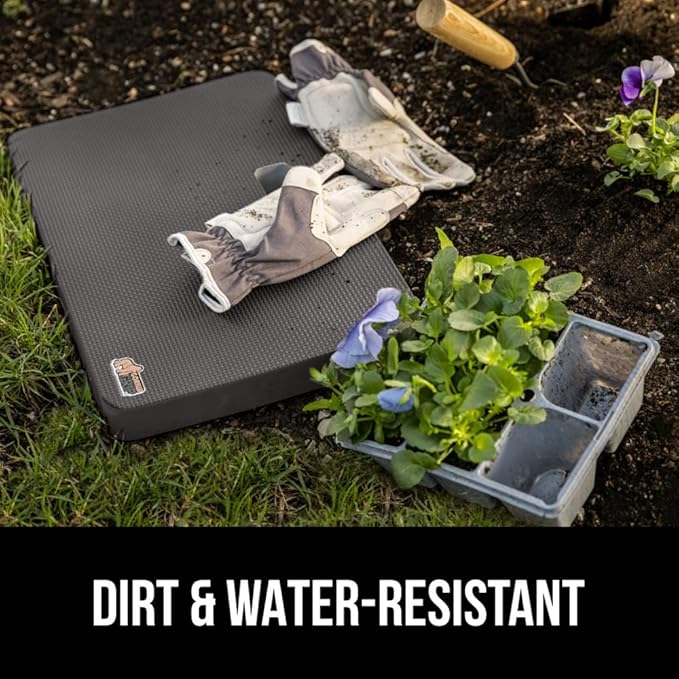 GORILLA GRIP Extra Thick Patent Pending Garden Kneeling Pad, 17.5 x 11 Inch Supportive Soft Foam Knee Cushioning for Gardening, Water Resistant, Bathing Baby, Working Supplies, Lightweight, Charcoal
