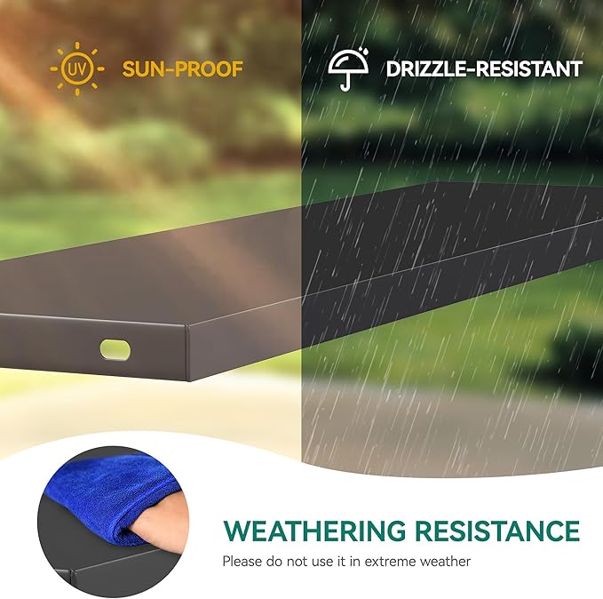 YITAHOME 2-Piece Metal Storage Shed Shelves for 59 cuft Vertical Outdoor Storage Shed，51 in x 13.8 in Shelf with 8 Screws, Easy Assembly, 22 lbs, Black