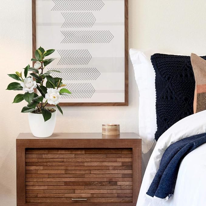 Briful Artificial Plants Mini Camellia Potted Fake Plants Small Faux Plastic Plants Desk Plant Artificial Flowers with Vase for Home Office Desk Kitchen Garden Indoor Decor