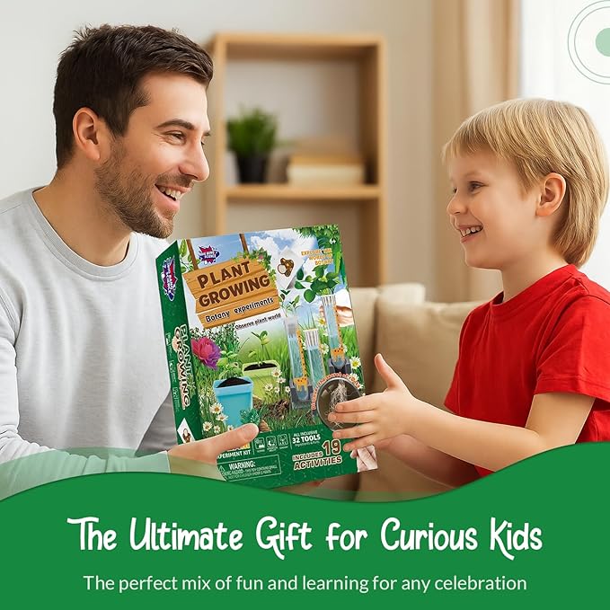 STEM Plant Growing Kit for Kids Ages 8–12 | 19 Hands-On Science Experiments | Learn Transpiration, Hydroponics & More | Grow with Seeds from Your Kitchen | Perfect for School & Home Projects