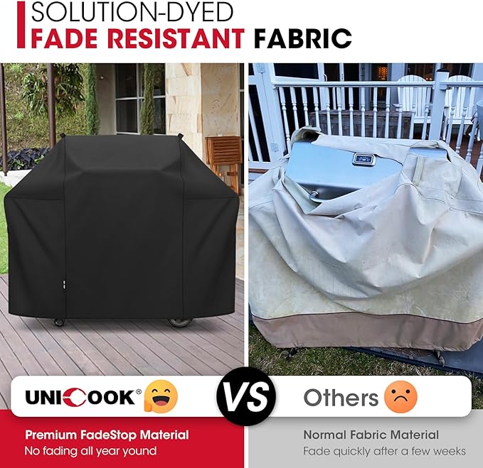 Unicook 58 Inch Grill Cover for Weber Genesis II, LX 300 Series and Genesis 300 Series Gas Grills, Heavy Duty Waterproof Fade Resistant BBQ Cover, All Weather Protection, Compared to Weber 7130