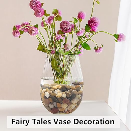 2LB Succulent and Cactus Gravel Pebbles, 3/8 Inch Decorative Polished Stones, River Rocks for Plants, Vases, Aquariums, Terrarium and Outdoor Gardening, Natural