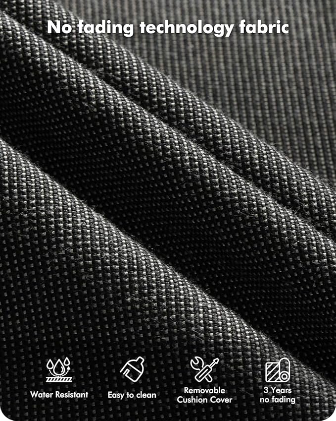 8-Piece Wicker Patio Furniture Set, All-Weather Rattan Conversation Bistro Loveseat Chair and Patio Rockers Set for Backyard, Balcony and Deck with Soft Cushions and Metal Table(Black)