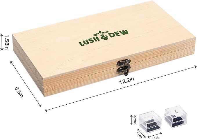 Lush&Dew Full Companion Plants Seed Bank, Gardening Gifts, 32 Varieties Non-GMO Heirloom Seeds for Planting Vegetables Herbs Flowers Fruits, Survival Seed Kit, Emergency Food Supplies