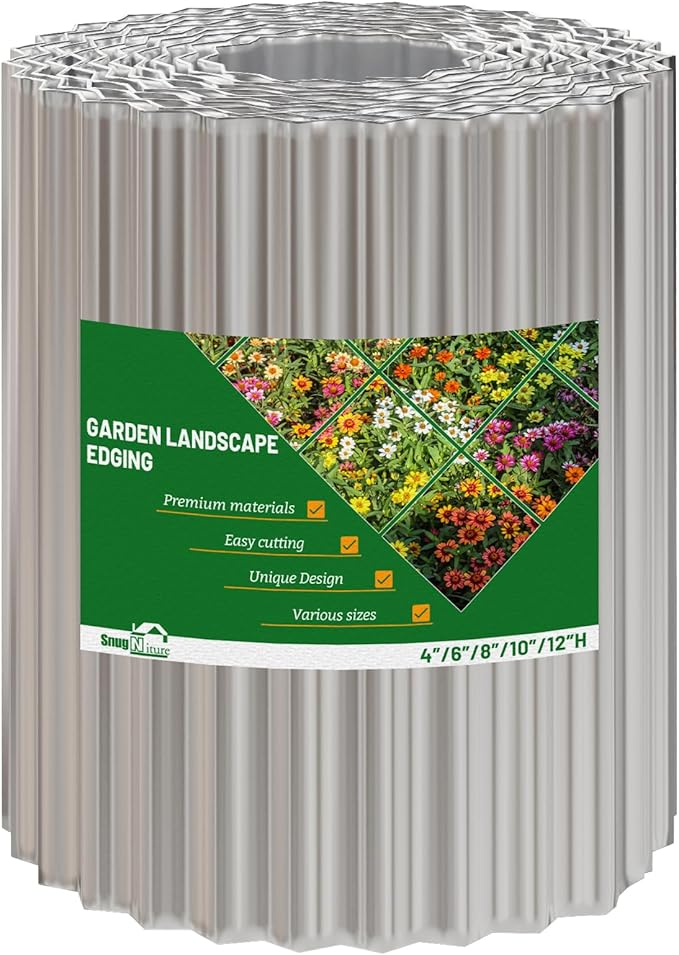 SnugNiture Corrugated Metal Garden Edging,12" x 20' Sturdy Lawn Edging Border,Landscape Edging Border for Lawn, Flower Bed,Garden and Yard