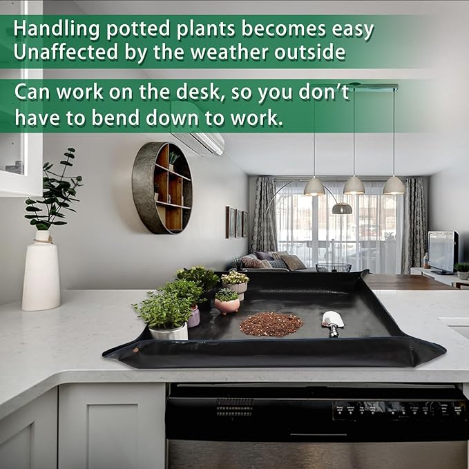 39.4" x 39.4" Large Plant Repotting Mat for Indoor Plants, Portable and Foldable Gardening mat, Waterproof Transplanting Potting Mat in Garden Outdoor