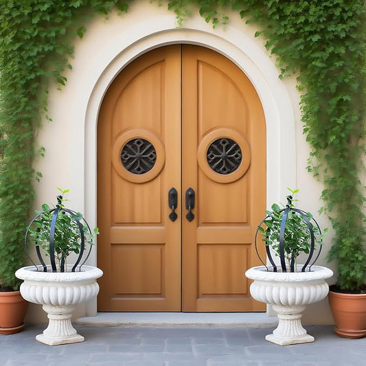 2-Piece Metal Garden Trellis Obelisk for Climbing Plants – 12.6 x 17.5 Inches - Stylish Topiary Frame for Outdoor Roses and Potted Plants – Durable Powder Coated Finish