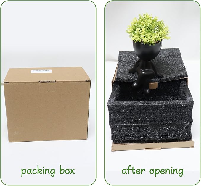 Zerzsy Small Fake Plants with Human-Shaped Pots Office Decor for Women and Men, Cute Faux Plants Indoor for Office or Home Decoration- Set of 1