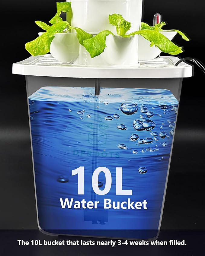 Hydroponic Tower Growing System，45 Pods Vertical Garden，Suitable for Indoor and Greenhouse, Grow Herbs and Vegetables，Houseplant Farming with Water Circulation and Automatic Timer